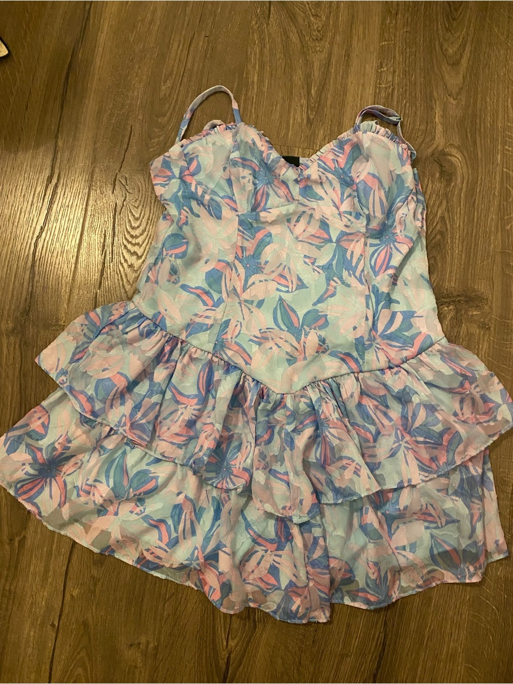 wild fable Pastel Floral Mini Dress in Light Blue, Pink and Purple